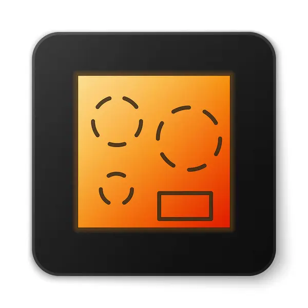 Orange Glowing Neon Electric Stove Icon Isolated White Background Cooktop — Stock Vector