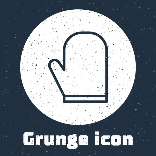 Ligne Grunge Icône Gant Four Isolé Sur Fond Gris Pot — Image vectorielle