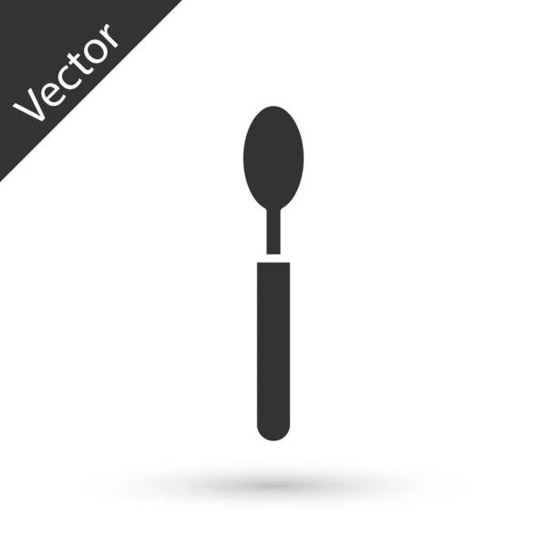 Icono Cuchara Gris Aislado Sobre Fondo Blanco Utensil Cocina Signo — Vector de stock