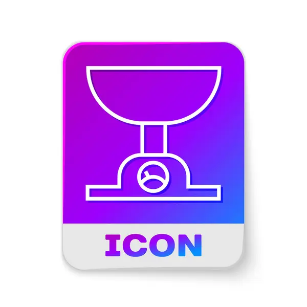 White Line Electronic Scales Icon Isolated White Background Weight Measure — ストックベクタ