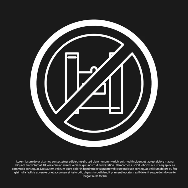 Μαύρο Πείτε Όχι Πλαστικές Σακούλες Αφίσα Εικονίδιο Απομονώνονται Μαύρο Φόντο — Διανυσματικό Αρχείο