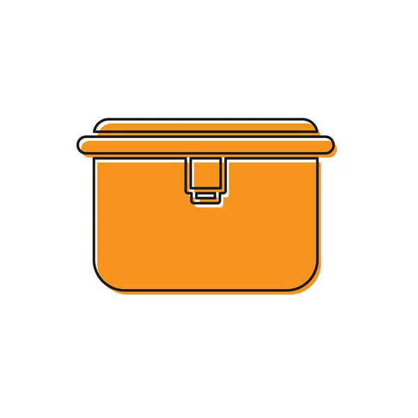 Orange Lunch Box Icon Isolated White Background Vector Illustration — Stock Vector