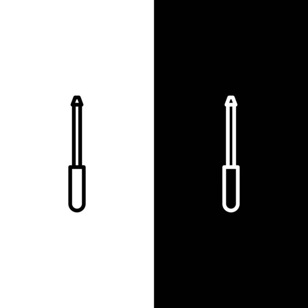 Nastavit Čáru Ořezávátko Nůž Ikona Izolované Černobílém Pozadí Vektorová Ilustrace — Stockový vektor