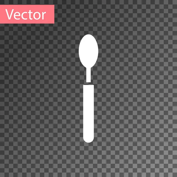 Pictograma White Spoon Izolată Fundal Transparent Ustensil Gătit Semn Tacâmuri — Vector de stoc