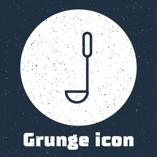 Grunge Line Icône Poche Cuisine Isolée Sur Fond Gris Ustensiles — Image vectorielle