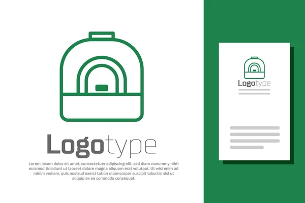 Зеленая Линия Печь Значок Изолирован Белом Фоне Знак Печи Газа — стоковый вектор