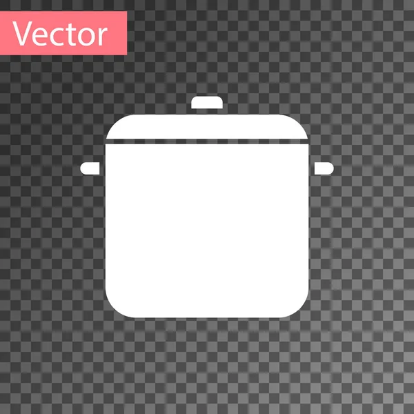 Icono Olla Cocina Blanca Aislado Sobre Fondo Transparente Hervir Guisar — Vector de stock