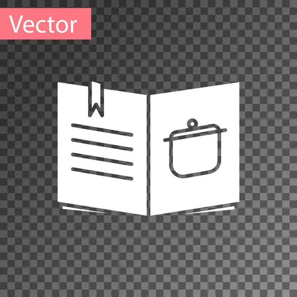 Ícone Livro Receitas Branco Isolado Fundo Transparente Ícone Livro Culinária — Vetor de Stock