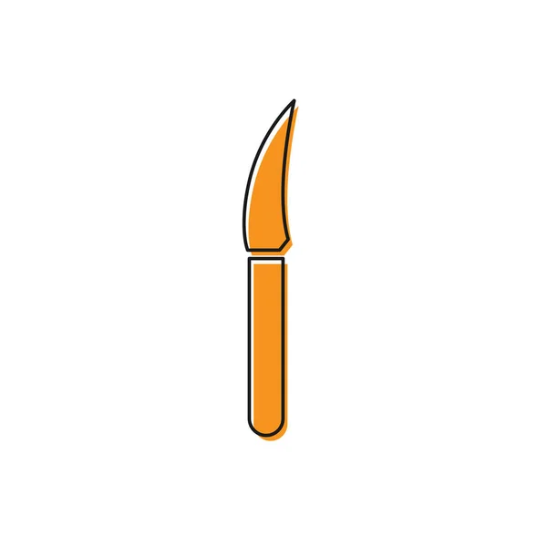 Orange Knife Icon Isolated White Background Cutlery Symbol Vector Illustration — Stock Vector