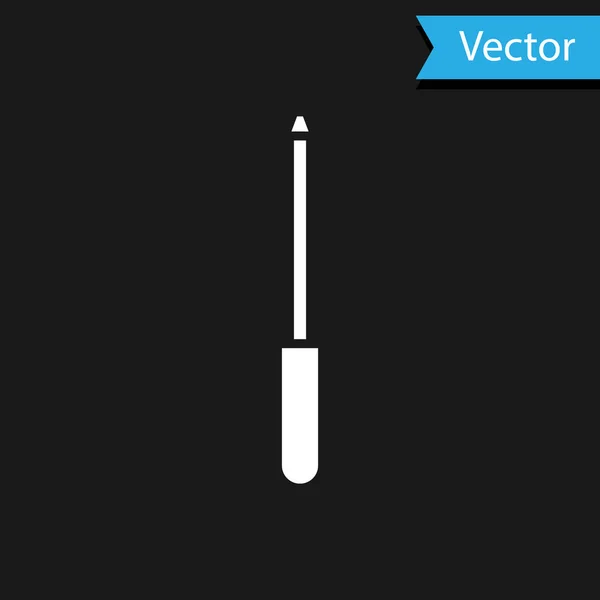 Ícone Afiador Faca Branca Isolado Fundo Preto Ilustração Vetorial — Vetor de Stock