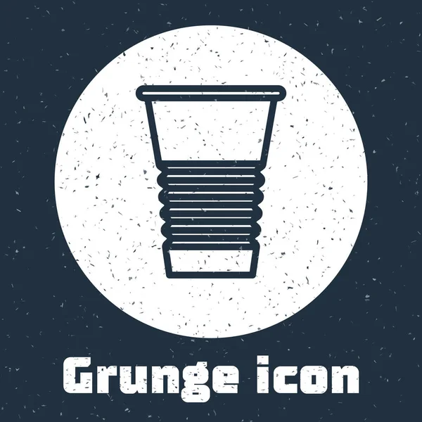 Línea Grunge Icono Vidrio Papel Aislado Sobre Fondo Gris Vaso — Vector de stock