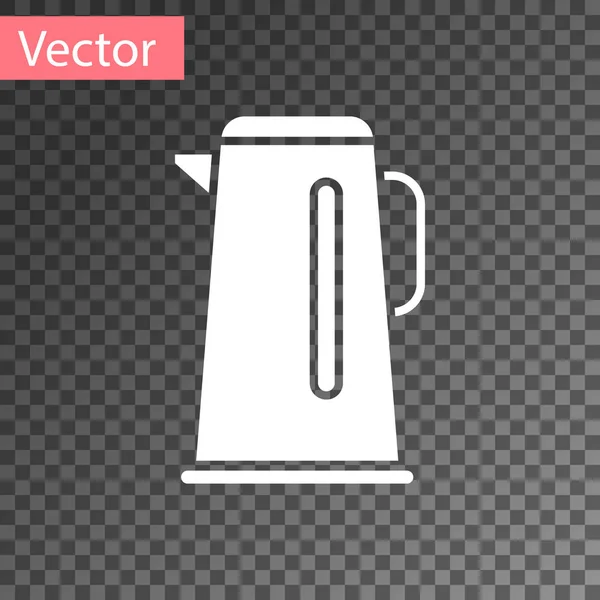 White Kettle Handle Icon Isolated Transparent Background Teapot Icon Vector — Stock Vector