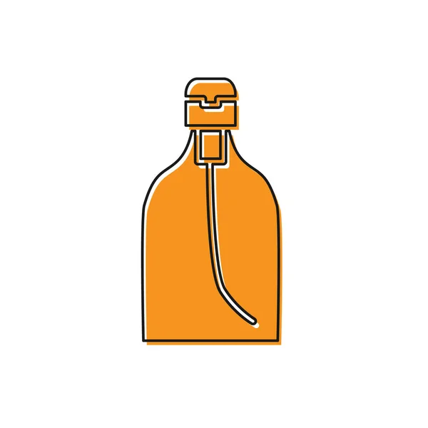 Orange Bottle Liquid Antibacterial Soap Dispenser Icon Isolated White Background — Stock Vector