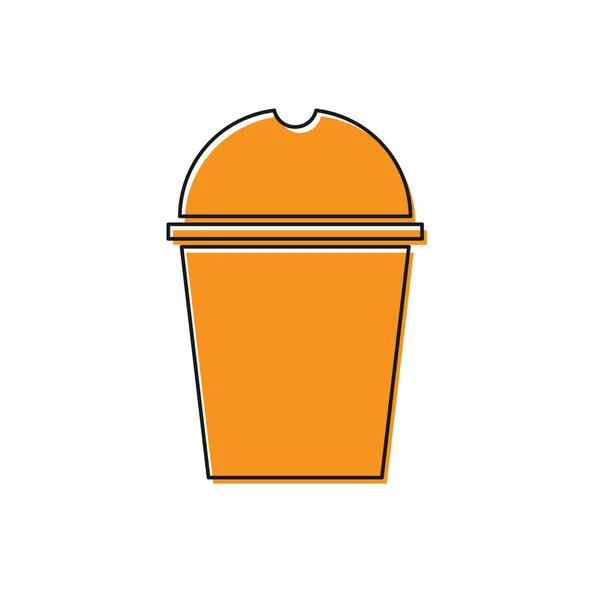 Orange Paper Vidro Ícone Água Isolado Fundo Branco Copo Refrigerante — Vetor de Stock