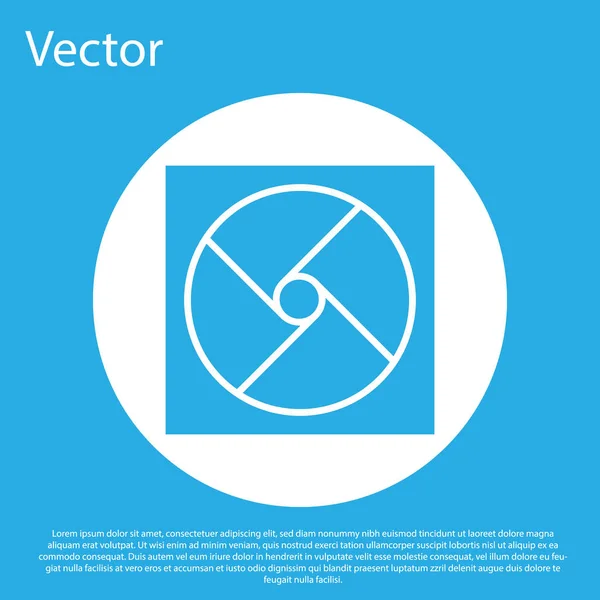 Icono Ventilación Azul Aislado Sobre Fondo Azul Botón Círculo Blanco — Vector de stock