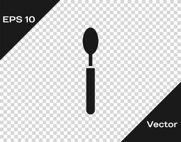 Grey Spoon Icon Isolated Transparent Background Cooking Utensil Cutlery Sign — Stock Vector