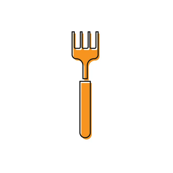 Orange Fork Ikon Fehér Háttéren Van Elkülönítve Evőeszközkészlet Szimbóluma Vektoros — Stock Vector