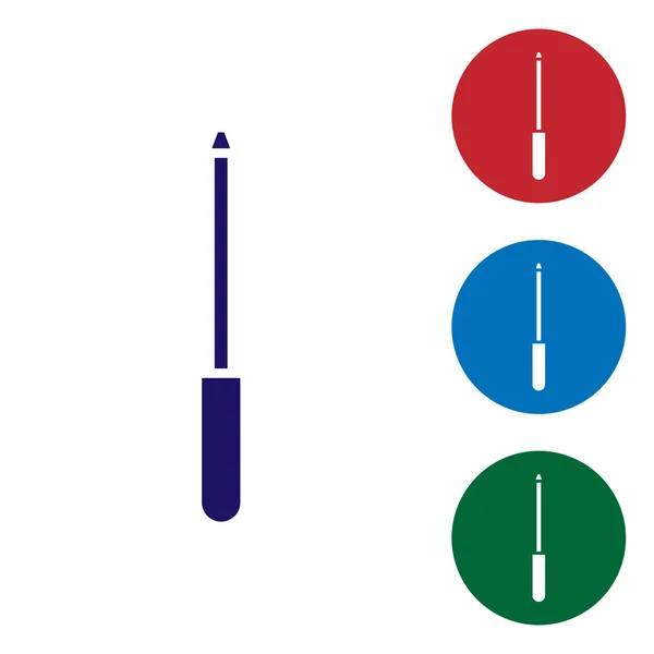 蓝色刀具图标孤立在白色背景 在圆形按钮中设置彩色图标 病媒图解 — 图库矢量图片