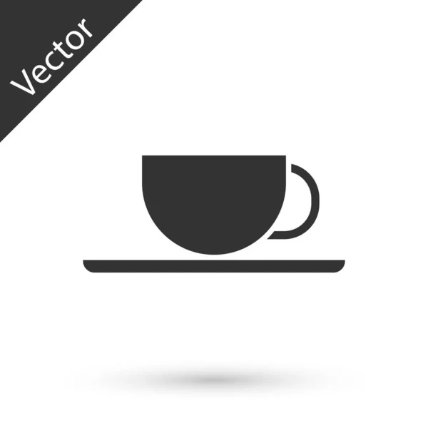 Icono Taza Café Gris Aislado Sobre Fondo Blanco Taza Café — Vector de stock