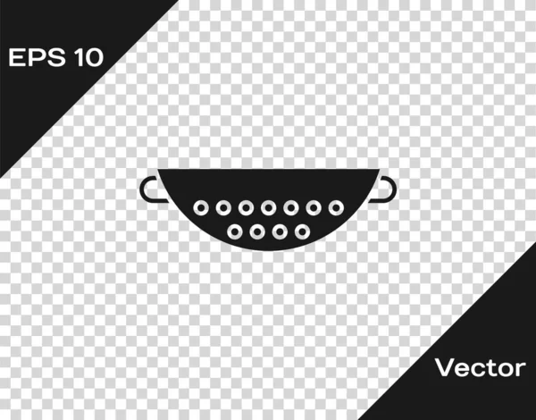 Graues Küchensieb Symbol Isoliert Auf Transparentem Hintergrund Kochutensilien Besteckschild Vektorillustration — Stockvektor
