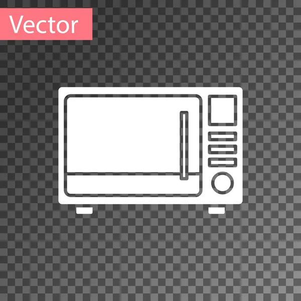 Weißes Mikrowellenherd Symbol Isoliert Auf Transparentem Hintergrund Hausgeräte Symbol Vektorillustration — Stockvektor