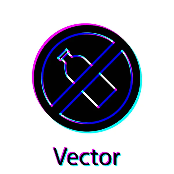 Black Plastic Bottle Icon Isolated White Background Vector Illustration — Stock Vector