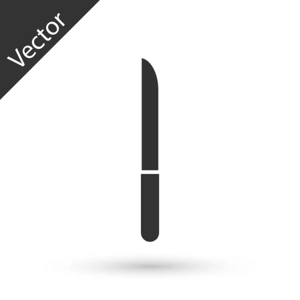 Icona Grey Knife Isolata Sfondo Bianco Posate Simbolo Illustrazione Vettoriale — Vettoriale Stock