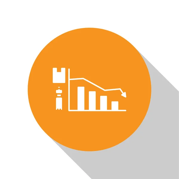 Weiße Ökologie Infografik Symbol isoliert auf weißem Hintergrund. orange Kreis-Taste. Vektorillustration — Stockvektor