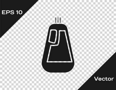 Sıvı çamaşır deterjanı için gri plastik şişe, çamaşır suyu, şeffaf arkaplanda izole edilmiş bulaşık deterjanı. Vektör İllüstrasyonu