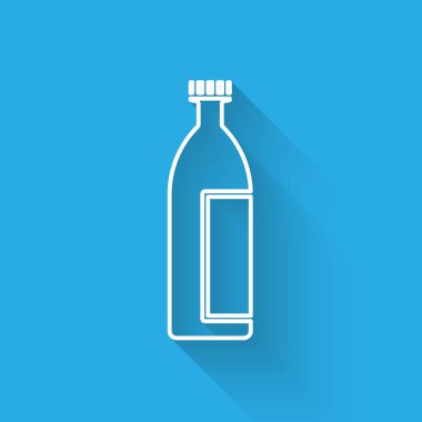 Beyaz çizgi krem ya da uzun gölgeli losyon kozmetik tüp ikonu. Erkekler için vücut bakım ürünleri. Vektör İllüstrasyonu