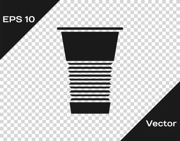 Graues Papier Glas Symbol isoliert auf transparentem Hintergrund. Limo-Glas vorhanden. frisches Kaltgetränk Symbol. Vektorillustration — Stockvektor