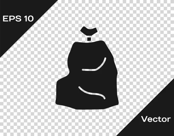 Icona del sacchetto della spazzatura grigio isolato su sfondo trasparente. Illustrazione vettoriale — Vettoriale Stock
