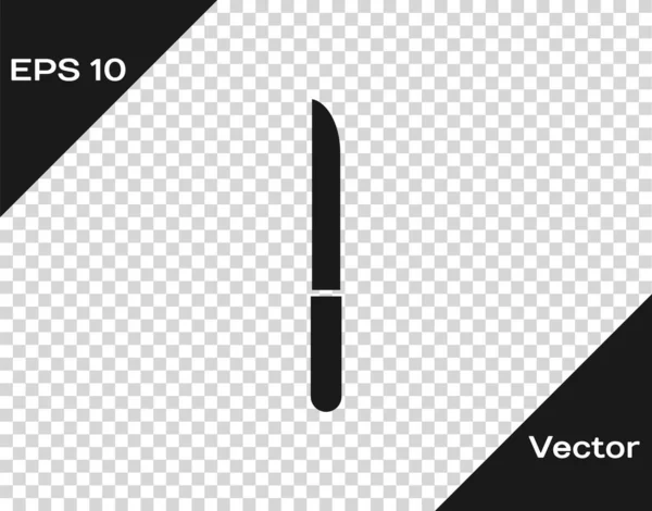 Graues Messer-Symbol isoliert auf transparentem Hintergrund. Bestecksymbol. Vektorillustration — Stockvektor