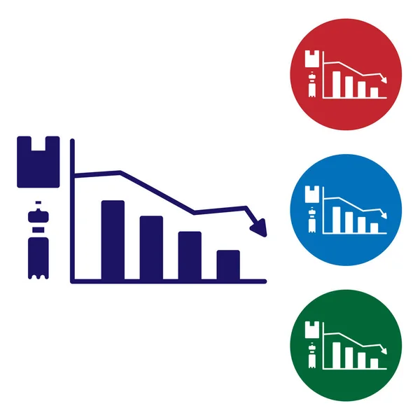 Icono infográfico de Ecología Azul aislado sobre fondo blanco. Establecer iconos de color en botones de círculo. Ilustración vectorial — Vector de stock