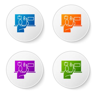 Renk Durdurma Plastik Kirliliği simgesi beyaz arkaplanda izole edildi. Ekolojik poster. Simgeleri daire düğmelerine ayır. Vektör İllüstrasyonu