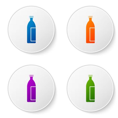 Beyaz arka planda izole edilmiş renkli krem ya da losyon kozmetik tüp ikonu. Erkekler için vücut bakım ürünleri. Simgeleri daire düğmelerine ayır. Vektör İllüstrasyonu