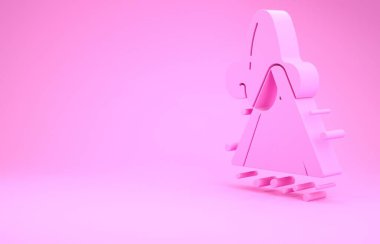 Pembe burun simgesi pembe arka planda izole edilmiş. Rhinitis semptomları, tedavi. Burun ve hapşırma. Burun hastalıkları. Minimalizm kavramı. 3d illüstrasyon 3B canlandırma