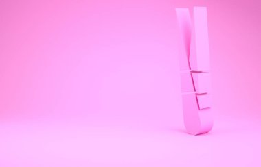 Pembe Kaşlı Cımbız ikonu pembe arka planda izole edilmiş. Saçlar için kozmetik cımbız. Minimalizm kavramı. 3d illüstrasyon 3B canlandırma