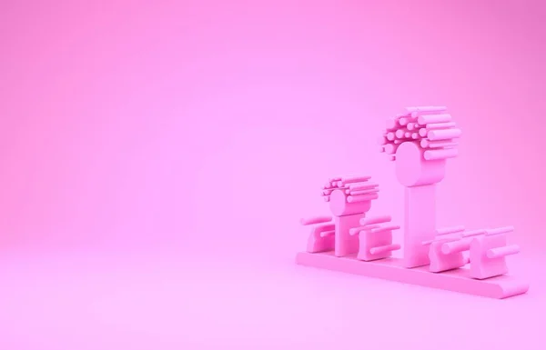 Иконка Pink Mold изолирована на розовом фоне. Концепция минимализма. 3D-рендеринг — стоковое фото