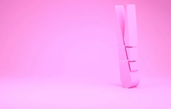 Rózsaszín szemöldök csipesz ikon elszigetelt rózsaszín alapon. Kozmetikai csipesz a benőtt hajhoz. Minimalizmus koncepció. 3d illusztráció 3D render — Stock Fotó