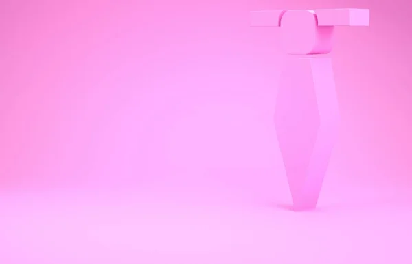 Icono de lazo rosa aislado sobre fondo rosa. Símbolo de corbata y paño. Concepto minimalista. 3D ilustración 3D render —  Fotos de Stock