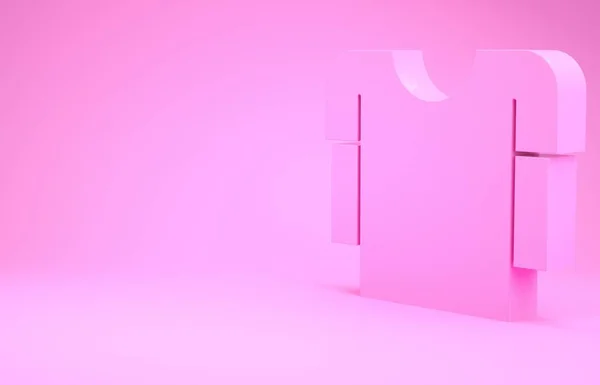 Ροζ μακρύ μανίκι πουκάμισο εικονίδιο απομονώνονται σε ροζ φόντο. Μινιμαλιστική έννοια. 3d απεικόνιση 3D καθιστούν — Φωτογραφία Αρχείου