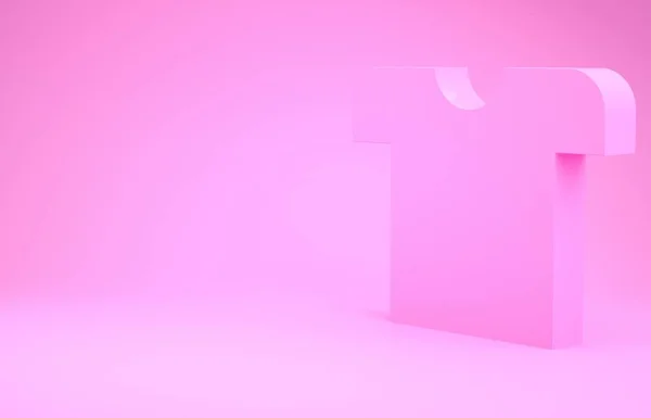 Camiseta rosa icono aislado sobre fondo rosa. Concepto minimalista. 3D ilustración 3D render — Foto de Stock