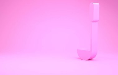 Pembe mutfak kepçesi ikonu pembe arka planda izole edilmiş. Mutfak aletleri. Çatal kaşık tabelası. Minimalizm kavramı. 3d illüstrasyon 3B canlandırma