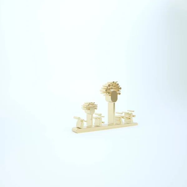 Χρυσό εικονίδιο φορμών απομονωμένο σε λευκό φόντο. 3d απεικόνιση 3D καθιστούν — Φωτογραφία Αρχείου