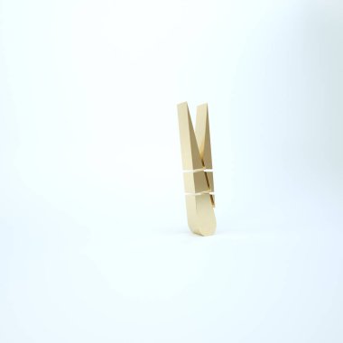 Altın Kaşlı Cımbız ikonu beyaz arka planda izole edilmiş. Saçlar için kozmetik cımbız. 3d illüstrasyon 3B canlandırma