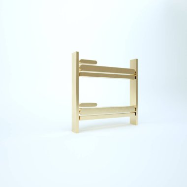 Beyaz arkaplanda izole edilmiş Altın Ranza ikonu. 3d illüstrasyon 3B canlandırma