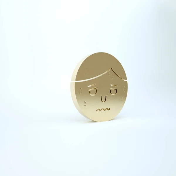 Hombre de oro con icono de sudoración excesiva aislado sobre fondo blanco. 3D ilustración 3D render —  Fotos de Stock