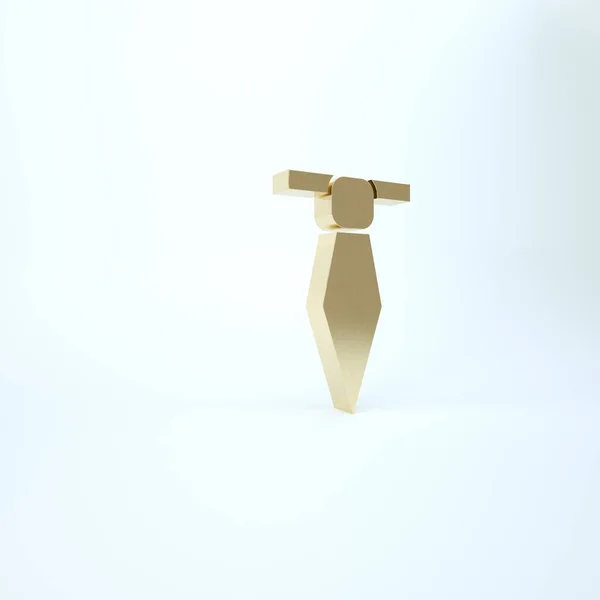 Золотой галстук значок изолирован на белом фоне. Символ галстука и галстука. 3D-рендеринг — стоковое фото