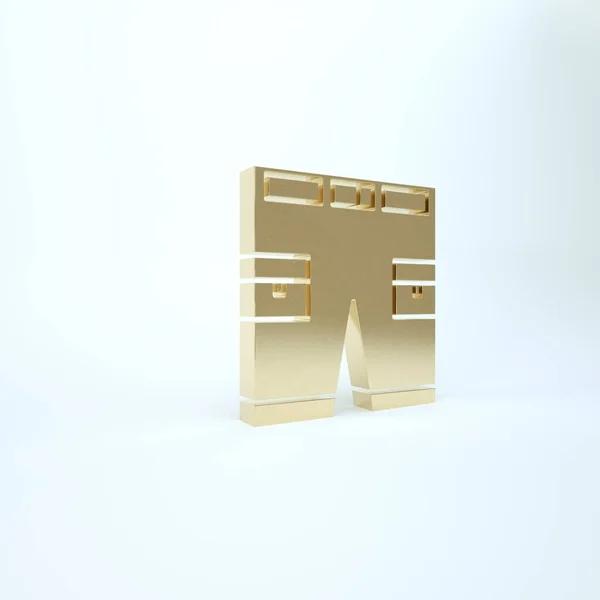Gold Short oder Hose Symbol isoliert auf weißem Hintergrund. 3D Illustration 3D Renderer — Stockfoto